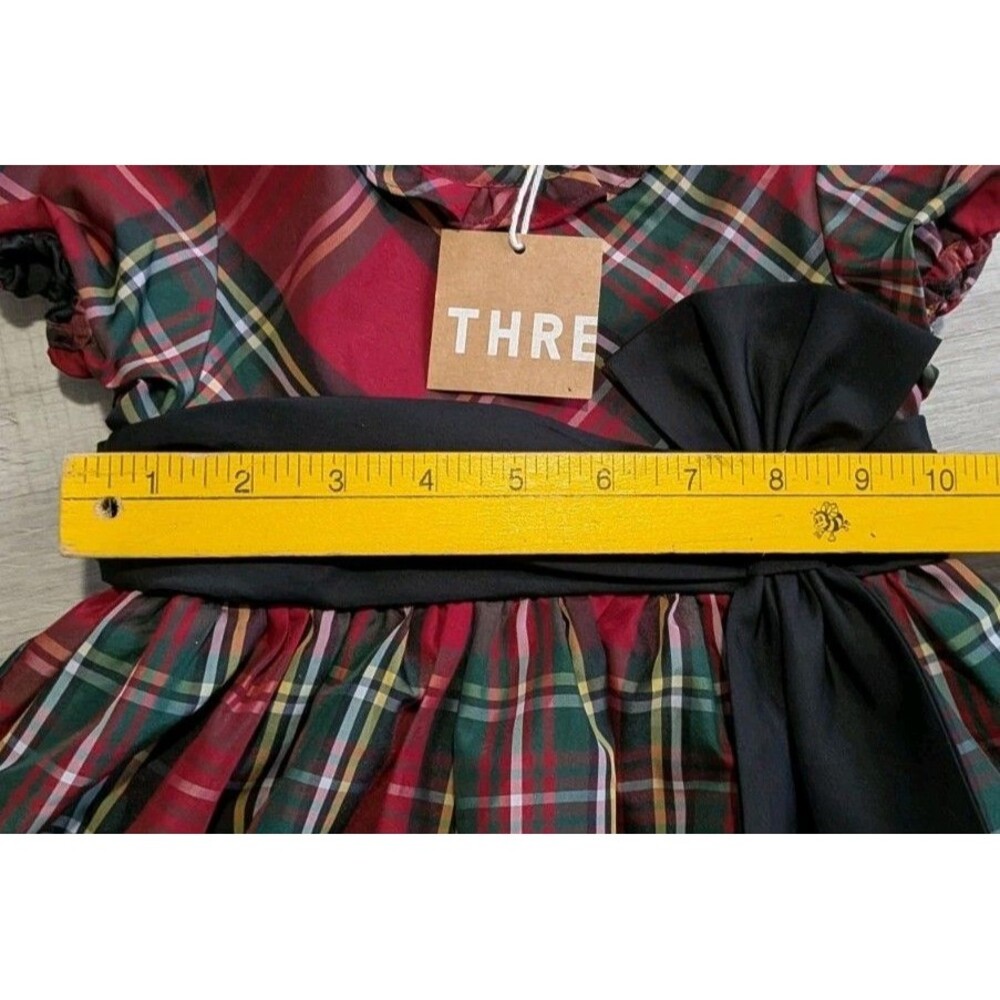 Ralph Lauren Tartan Plaid Bow Sash Holiday Party Dress Toddler Girls 24M Red NWT - Picture 9 of 9